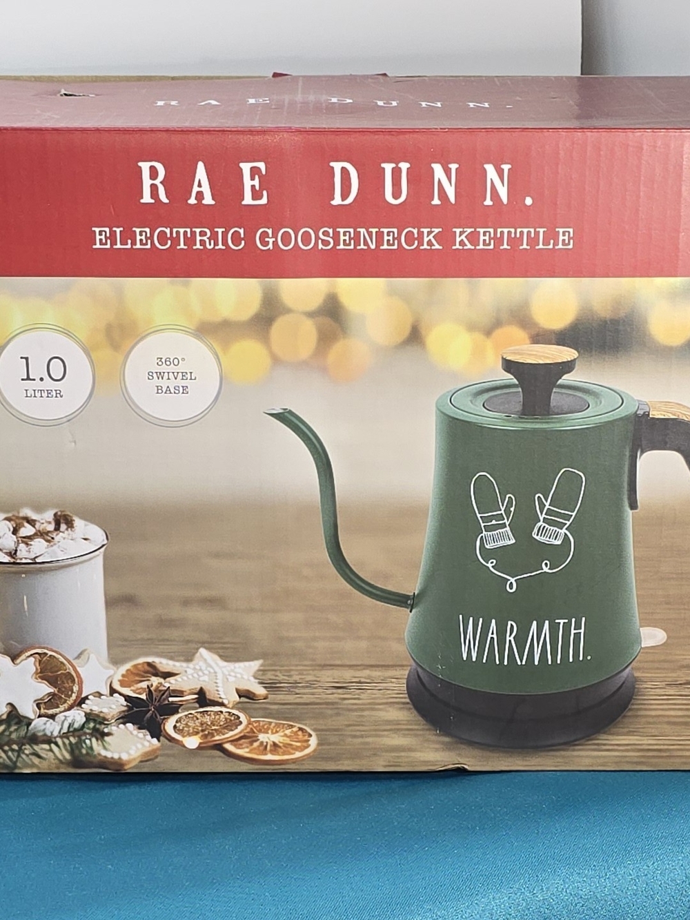 Rae Dunn Green 'Warmth' Electric Gooseneck Kettle